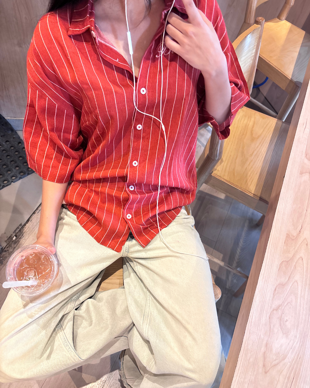 Sinner Society Red Oversize Shirt (Boxy fit)