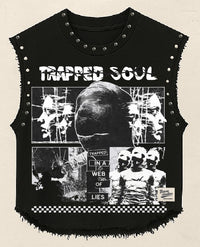 TRAPPED SOUL UNISEX BLACK VEST (BOXYFIT)