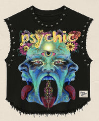 PSYCHIC UNISEX BLACK VEST (BOXYFIT)