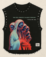 AWAKENDED UNISEX BLACK VEST (BOXYFIT)