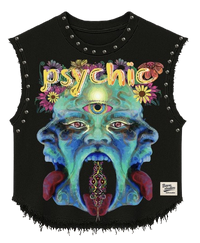 PSYCHIC UNISEX BLACK VEST (BOXYFIT)