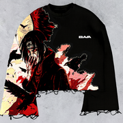 Itachi Uchiha “Mind Split” Unisex Sweatshirt Offwhite | Black