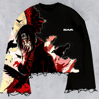 Itachi Uchiha “Mind Split” Unisex Sweatshirt Offwhite | Black