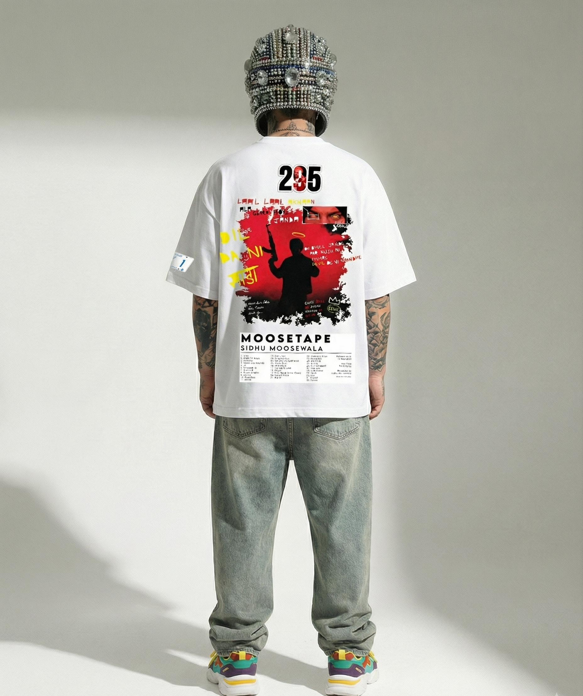 SIDHU MOOSEWALA OVERSIZE UNISEX WHITE TSHIRT