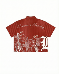 PRE ORDER -  Sinner Society Red Oversize Shirt (Boxy fit)