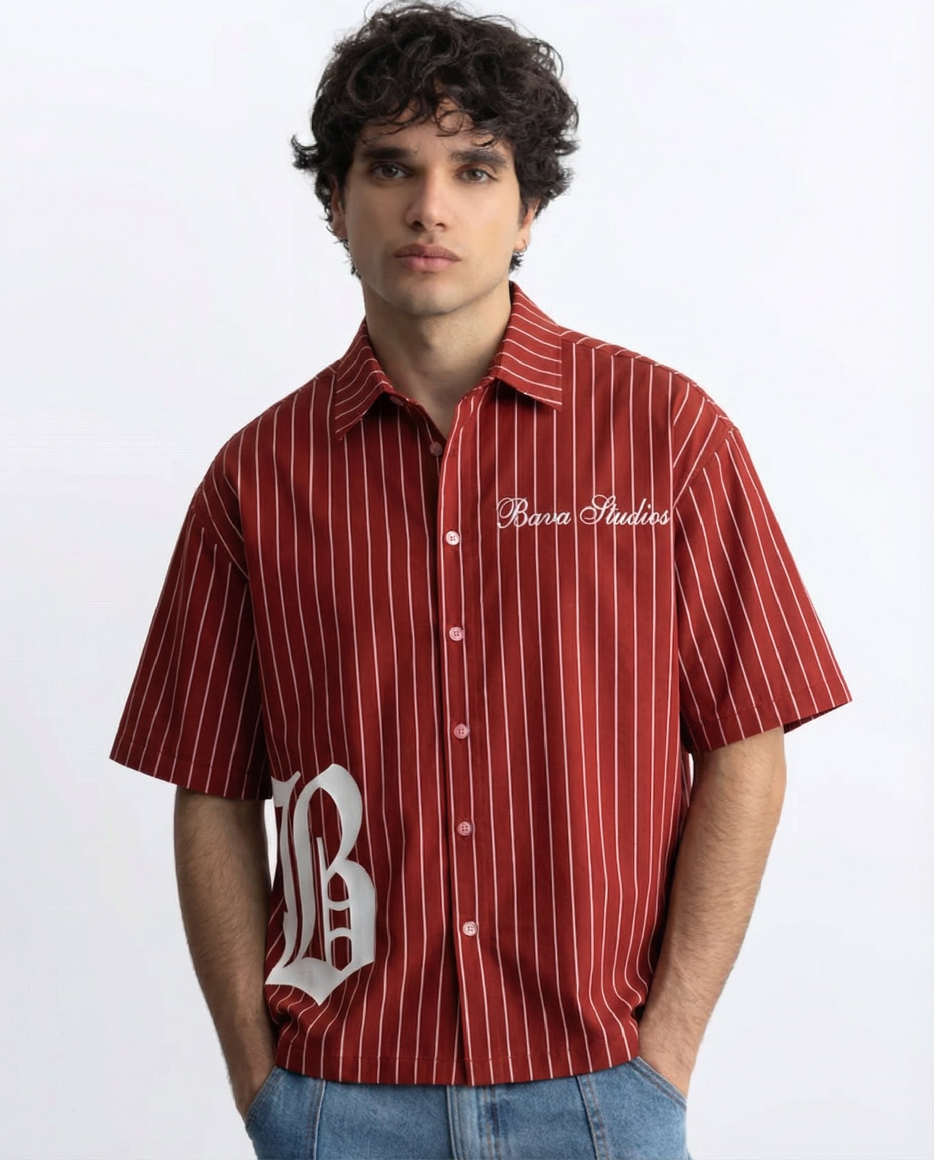 PRE ORDER -  Sinner Society Red Oversize Shirt (Boxy fit)