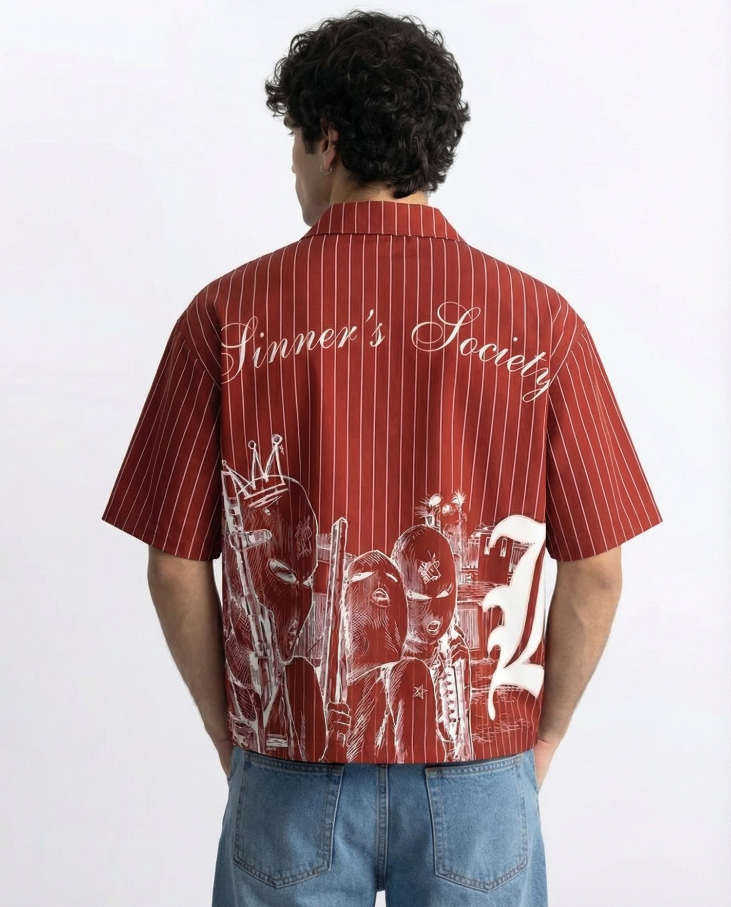 PRE ORDER -  Sinner Society Red Oversize Shirt (Boxy fit)