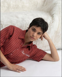 PRE ORDER -  Sinner Society Red Oversize Shirt (Boxy fit)