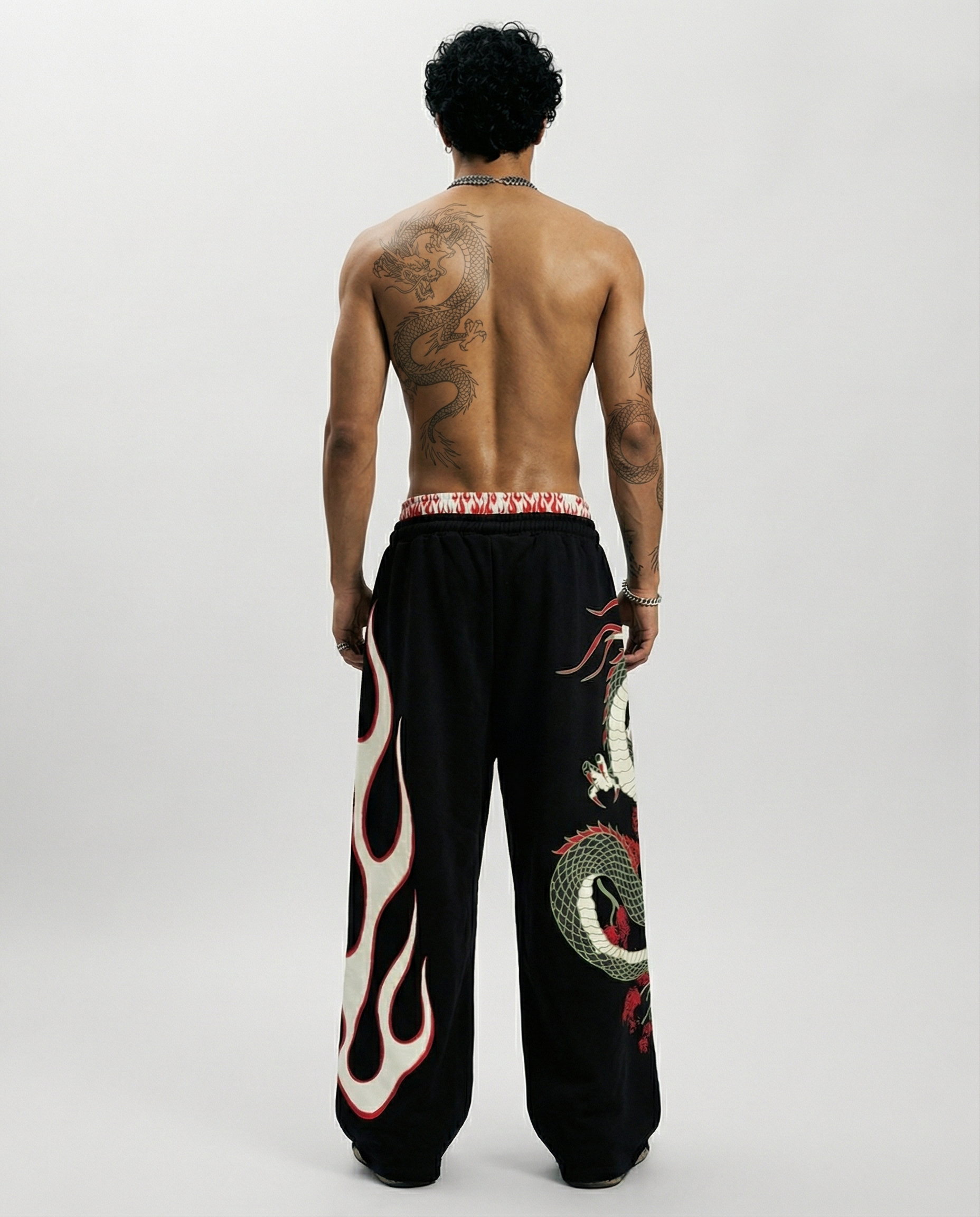DRAGON | UNISEX BAGGY FIT BLACK ALL SEASON SWEATPANTS