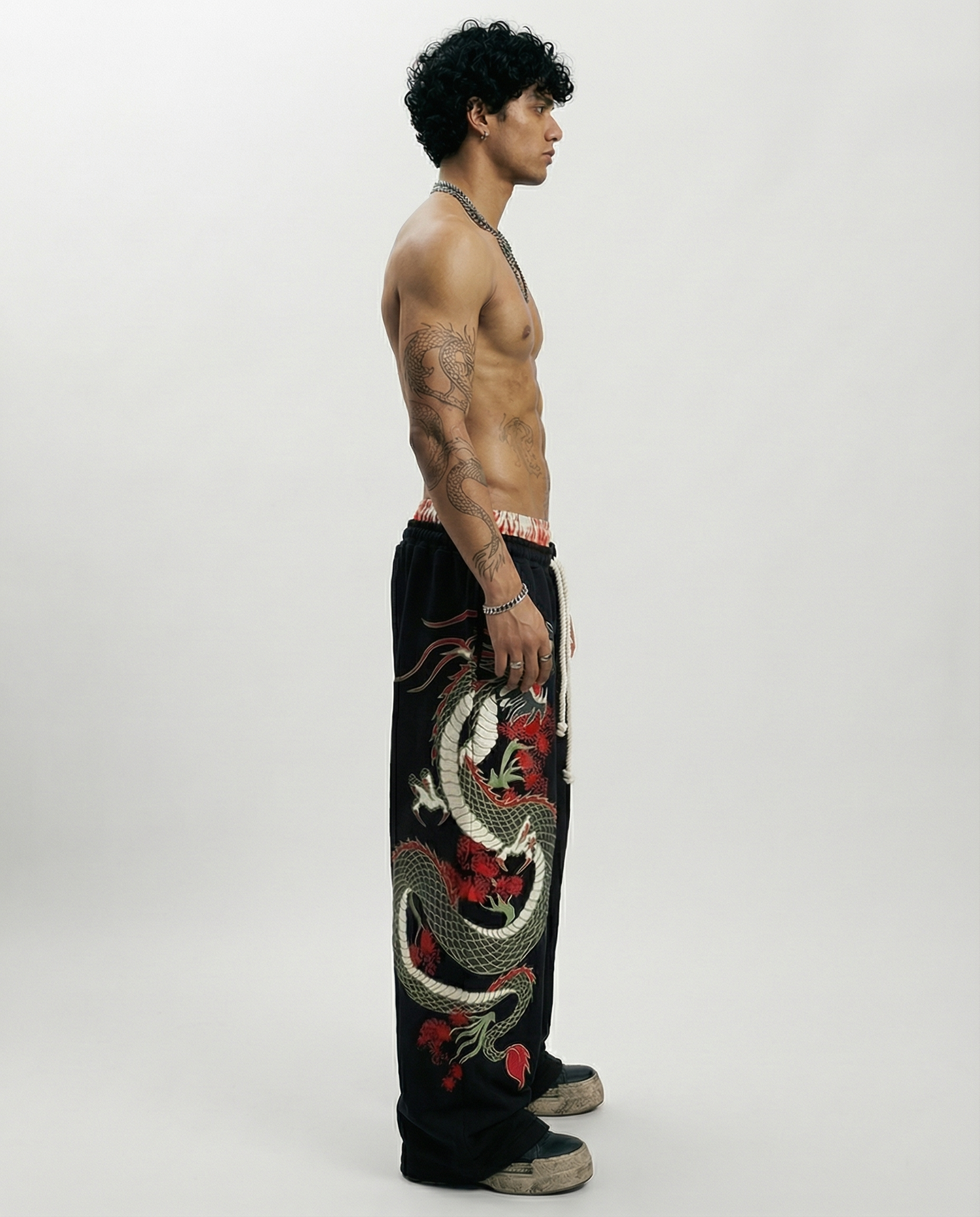DRAGON | UNISEX BAGGY FIT BLACK ALL SEASON SWEATPANTS