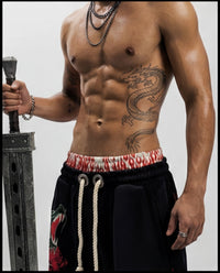 DRAGON | UNISEX BAGGY FIT BLACK ALL SEASON SWEATPANTS