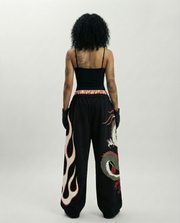 DRAGON | UNISEX BAGGY FIT BLACK ALL SEASON SWEATPANTS
