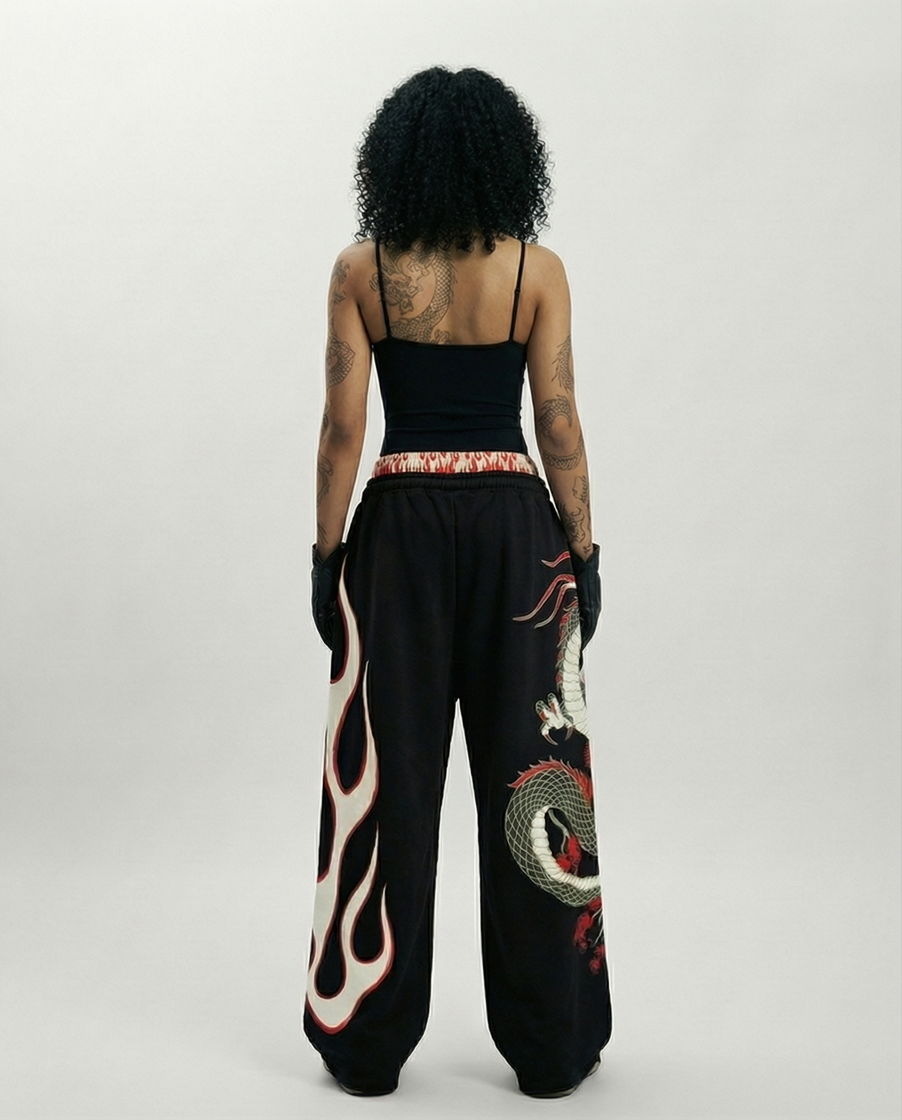 DRAGON | UNISEX BAGGY FIT BLACK ALL SEASON SWEATPANTS
