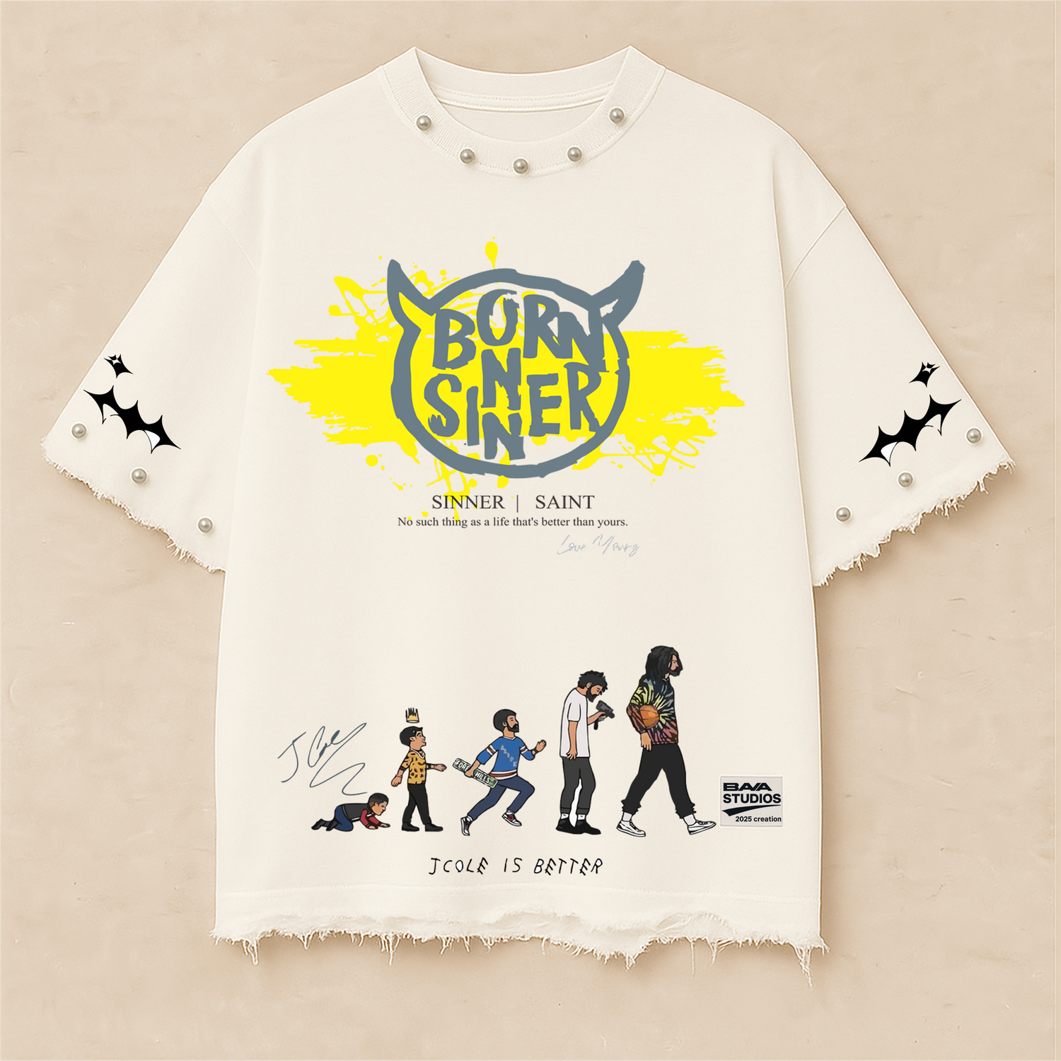 JCOLE OVERSIZE UNISEX OFF-WHITE TSHIRT (BOXYFIT)