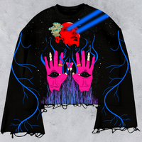 PSYCHEDELLIC TRIP BLACK SWEATSHIRT (BOXY FIT)