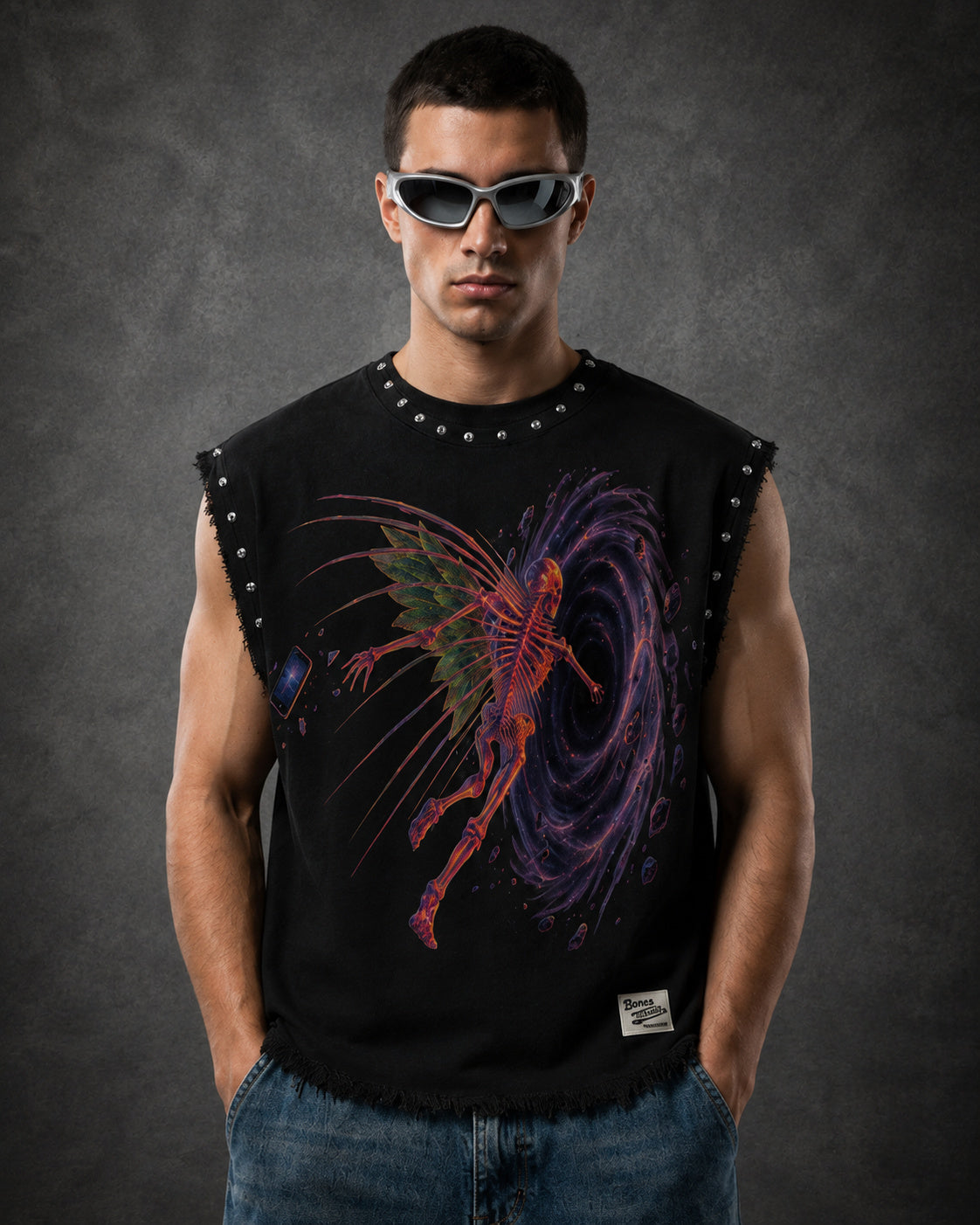 ENTER THE PORTAL UNISEX BLACK VEST (BOXYFIT)
