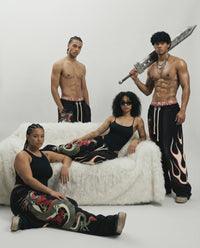 DRAGON | UNISEX BAGGY FIT BLACK ALL SEASON SWEATPANTS