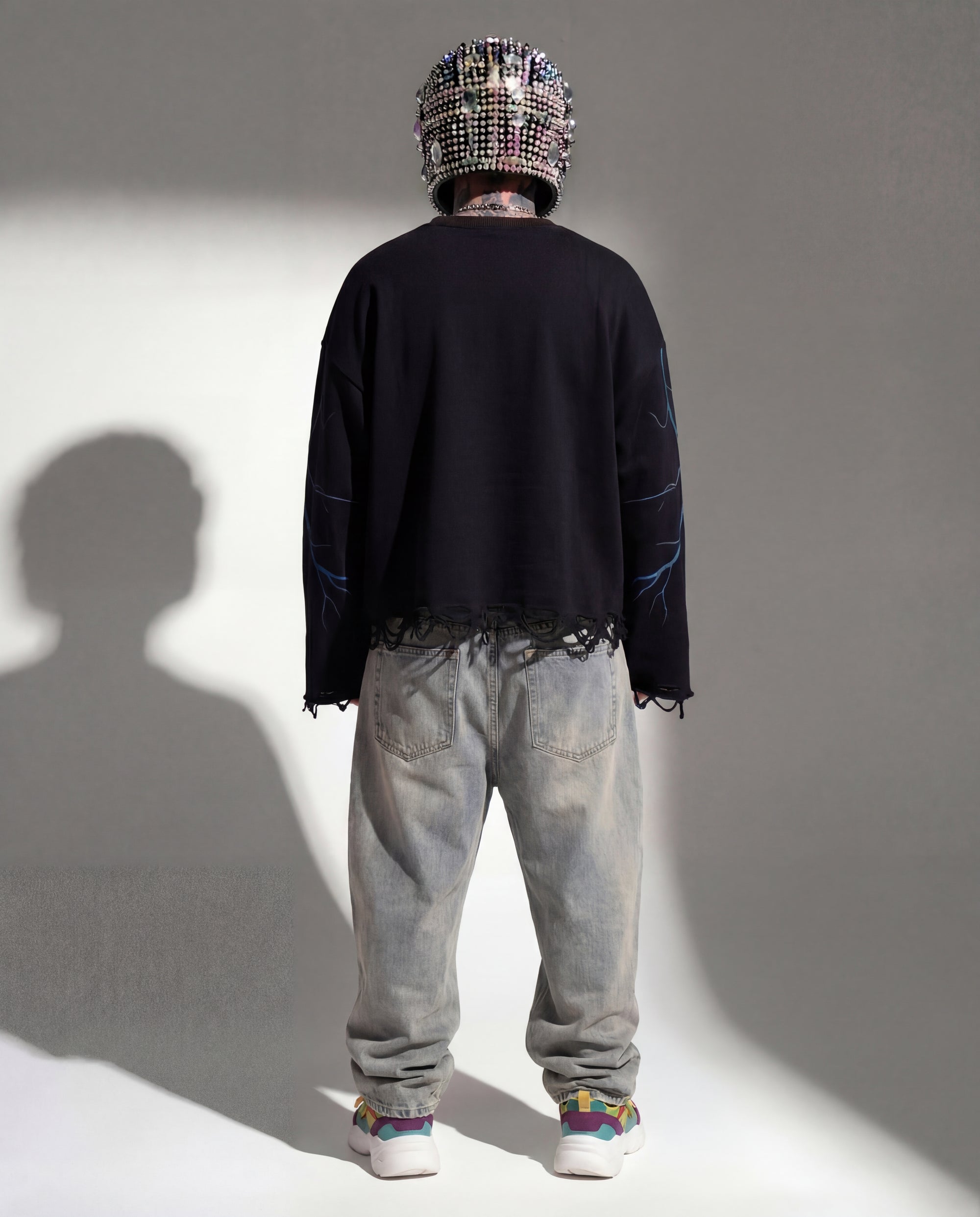 PSYCHEDELLIC TRIP BLACK SWEATSHIRT (BOXY FIT)