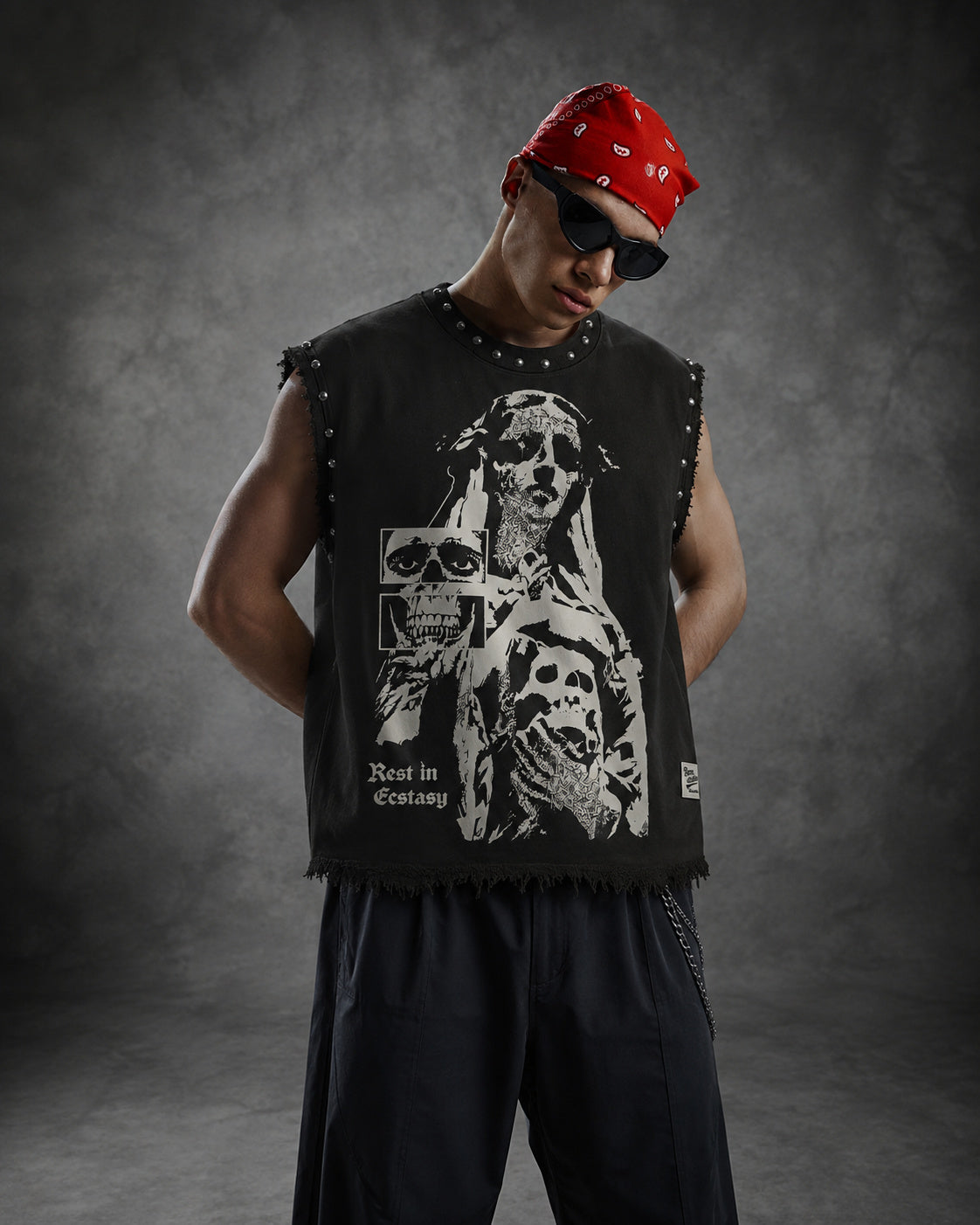 REST IN ECSTASY UNISEX BLACK VEST (BOXYFIT) (Copy)
