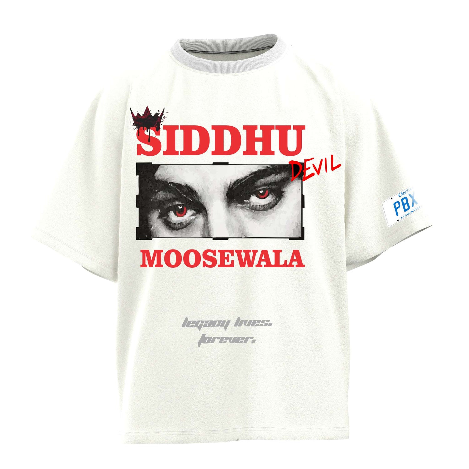 SIDHU MOOSEWALA OVERSIZE UNISEX WHITE TSHIRT