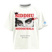 SIDHU MOOSEWALA OVERSIZE UNISEX WHITE TSHIRT