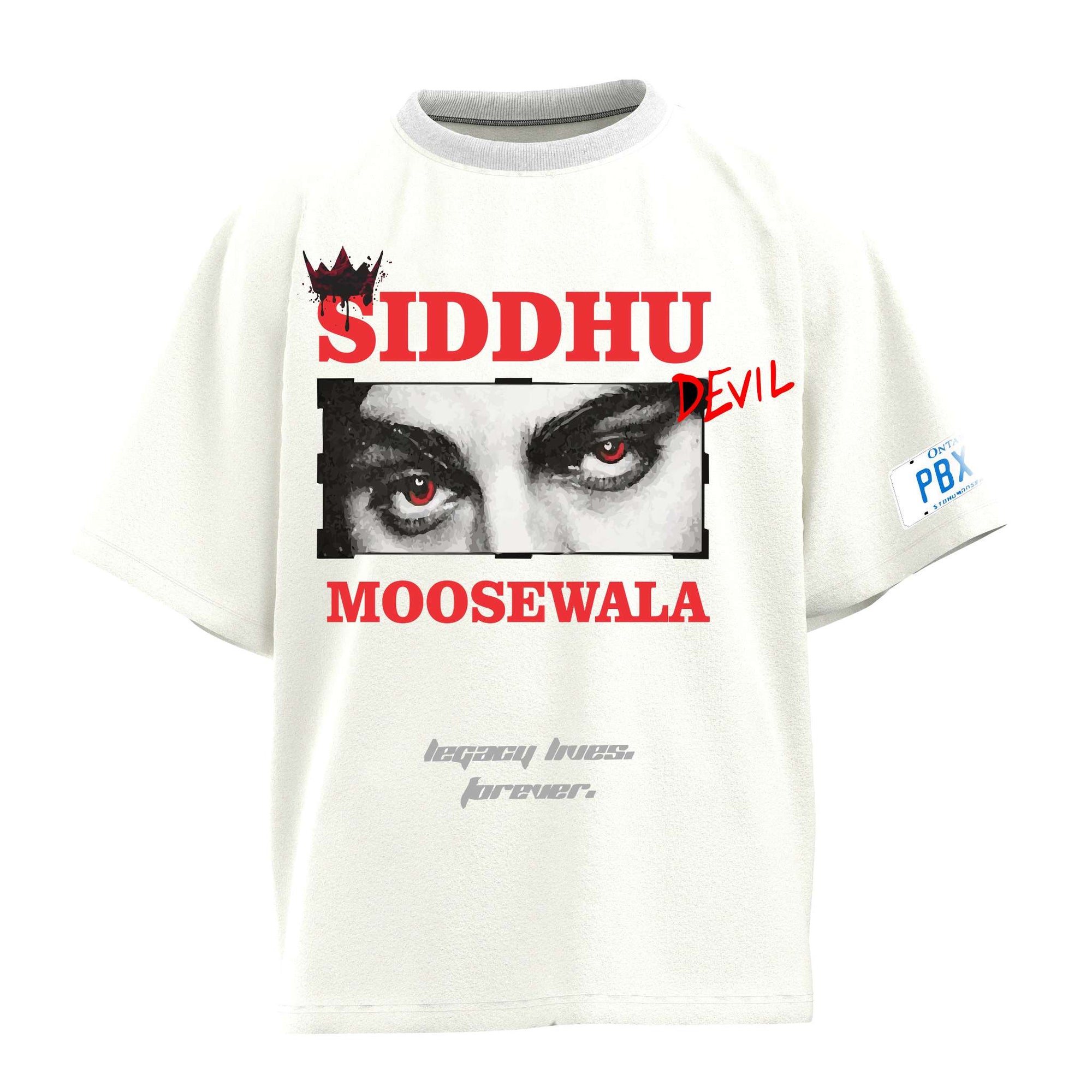 SIDHU MOOSEWALA OVERSIZE UNISEX WHITE TSHIRT