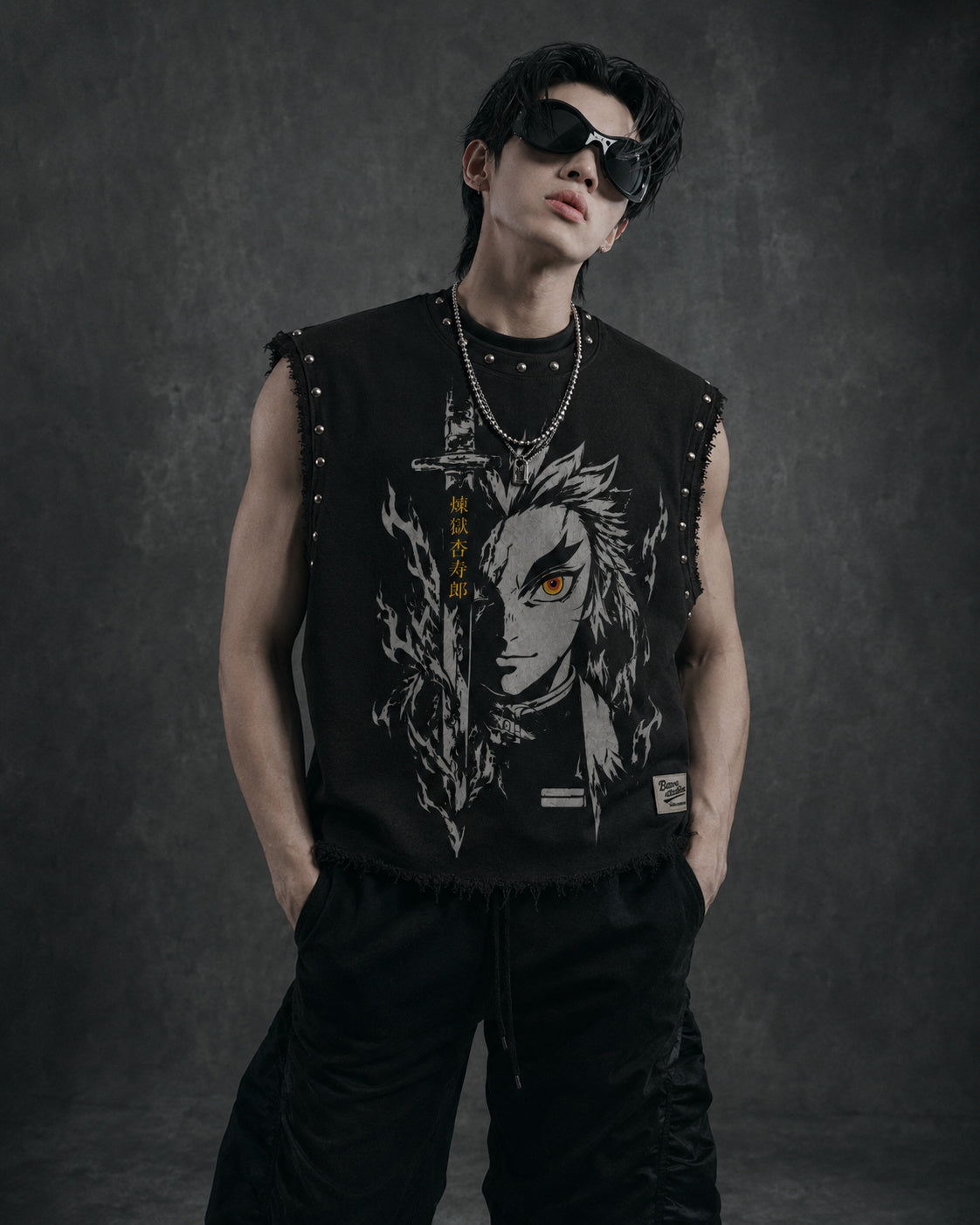 DEMON SLAYER HASHIRA  UNISEX BLACK VEST (BOXYFIT)