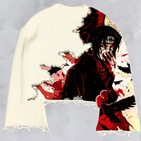 Itachi Uchiha “Mind Split” Unisex Sweatshirt Offwhite | Black