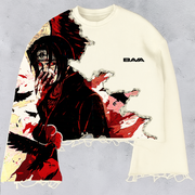 Itachi Uchiha “Mind Split” Unisex Sweatshirt Offwhite | Black