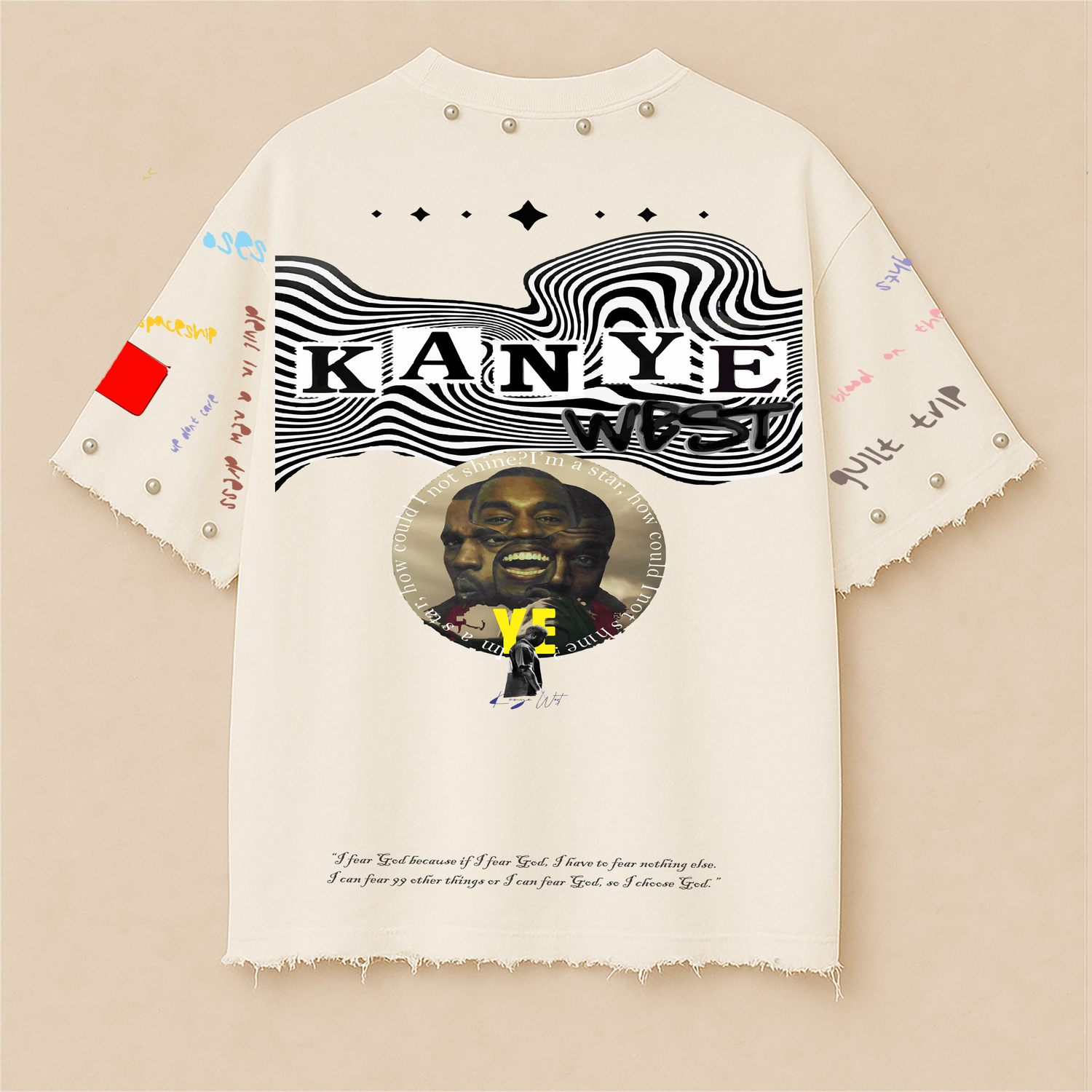 KANYE (YE) OVERSIZE UNISEX OFF-WHITE TSHIRT (BOXYFIT)